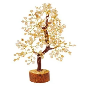 Citrine Natural Gemstone Crystal Money Tree Good Luck Prosperity Feng Shui - Picture 1 of 3