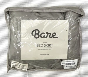 Hellgrau Queen-Bett Rock Bare Home doppelt gebürstet Plissee, einfache Passform, 15" tief - Bild 1 von 5