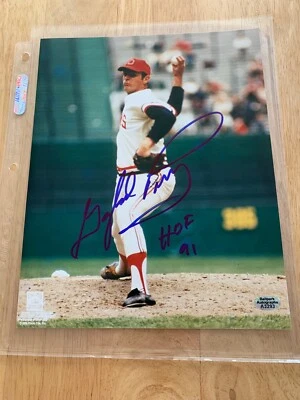 Foto auténtica firmada de 8x10 Gaylord Perry HOF 91 de los Indios de Cleveland con certificado de autenticidad holográfico Foto 1 de 4