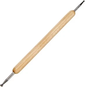 Prägestift für Embossing 14 cm mit Holzgriff zwei Spitzen 2 + 28 mm ø Punktie... - Bild 1 von 3
