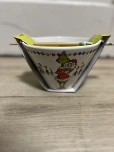 Dr. Seuss The Grinch 20 Unzen Ramen Nudel Schüssel mit 6 Zoll Essstäbchen Weihnachten - Bild 1 von 5