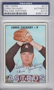 Chris Zachary Houston Astros 1967 Topps #212 Signed AUTOGRAPH PSA DNA - Picture 1 of 1