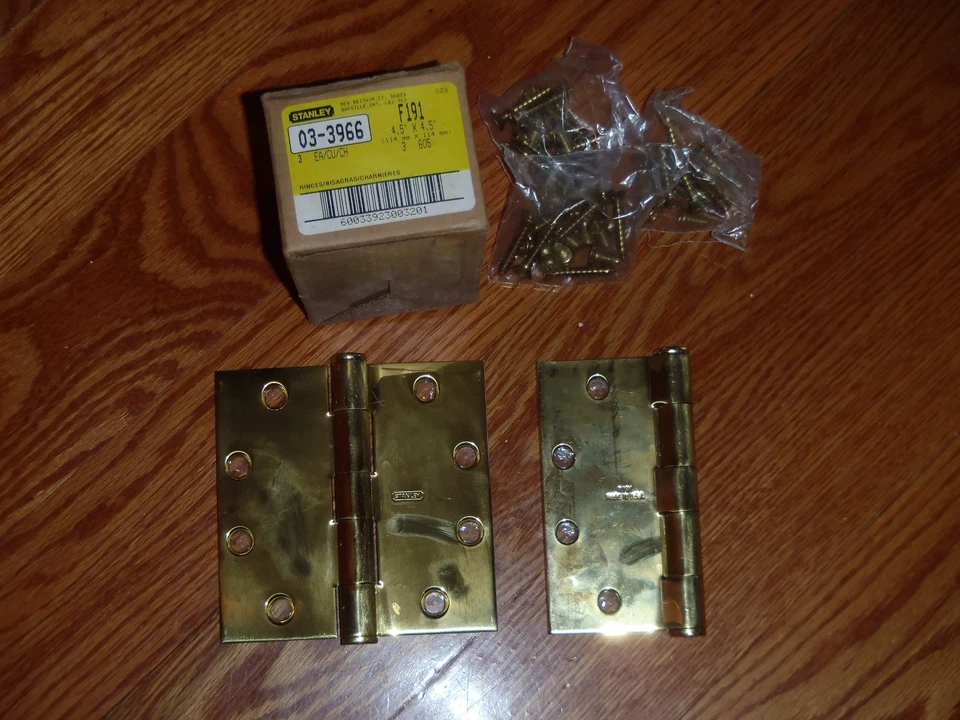 3 BISAGRAS de mortaja completa F191 4,5" x 4,5" ~ #03-3966 bisagra de latón macizo NUEVO Foto 1 de 1