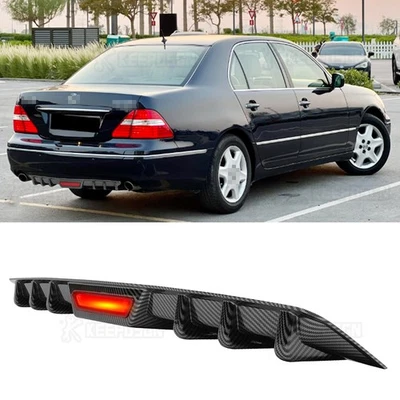 Difusor trasero parachoques alerón labio luces LED aletas tiburón aletas para Lexus LS460 2007-2017 Foto 1 de 4