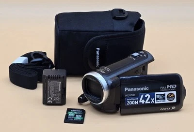 Panasonic HC-V100 Full HD Digital Camcorder Black. No Charger. - Image 1 of 4