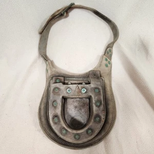 RM WILLIAMS TUNA POLING PAD BUTT Game Fishing Belt REAL LEATHER  + EDEN NSW VTG - Picture 1 of 17