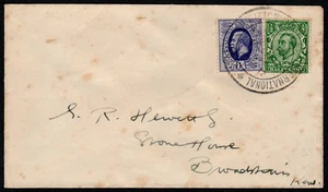1912 KGV International Stamp Exhibition 1d Ideal Stamp & Downey Head ½d on Cover - Picture 1 of 1