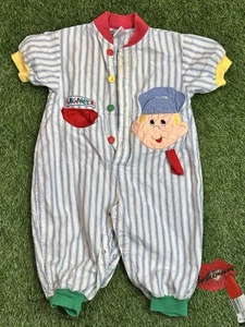Vintage Niños Una Pieza Niños 18 Meses Ingeniero Bordado Colorido A Presión Años 90 - Imagen 1 de 22
