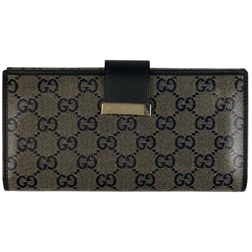 GUCCI GG Modello Portafoglio Lungo Bif Doppio Lato Portafoglio Lungo Rivestito Tela B...