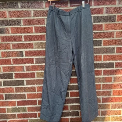 Dialogue Classics Gray Mid Rise Straight Fit Dress Pants Trousers - Image 1 of 2