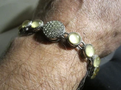 PULSERA VINTAGE LIA SOPHIA IMITACIÓN PIEDRAS LUNARES 7 1/2" LARGO - OFC-W Foto 1 de 3