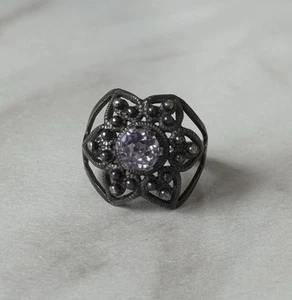 Vintage Russian Soviet Sterling Silver 875 Ring Alexandrit USSR, Women's Jewelry - Picture 1 of 14