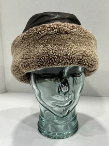 Seifter Associates Genuine Sheepskin Leather Hat Large Russian Style Crown Cap - Picture 1 of 12