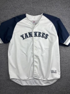 New York Yankees Jersey Mens 3XL White Navy MLB Baseball Derek Jeter 2 Button - Picture 1 of 8