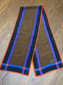 Kenzo Color Block Seidentuch braun schwarz rot zart leicht geometrisch  - Bild 1 von 11
