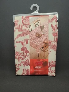 St Nicholas Kringle’s Cottage Woodland Critters Woven Tablecloth 60”x 102” - Picture 1 of 5