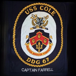 Manta de punto USS COLE MARINA DDG 67 CAPITÁN FARRELL Binghamton - Imagen 1 de 20