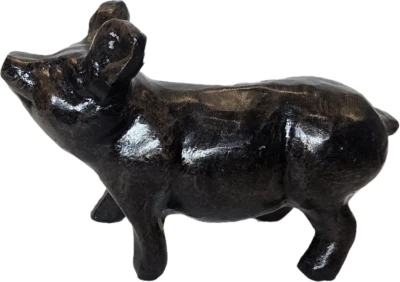 Мини свинья литая алюминиевая статуэтка - Изображение 1 из 4