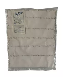 Vintage Linbro Hand Embroidered Scalloped Heirloom Linen Cocktail Napkins Set x6 - Picture 1 of 6