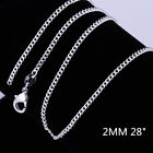Wholesale New 925 Sterling Silver Filled 2mm Classic Chain Necklace For Pendant