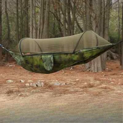 Camping Hammock with Mosquito Net Sleeping Hammock Outdoor Furniture for Garden - Image 1 of 4