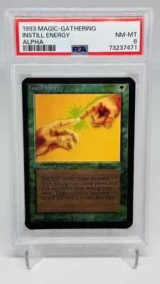 Magic the Gathering MTG Instill Energy Alpha PSA Graded 8 NM-Mint 1993 Uncommon - Image 1 of 2