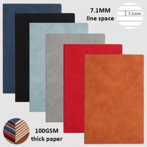 200 Seiten A5 Kunstleder dick 100GSM liniert Papier Journal Notizbuch Schreiben Tagebuch - Bild 1 von 22