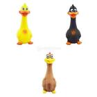 3x Rubber Chicken Screaming Rubber Duck Squeaky Dog Toy Treat O4P9 O4S9