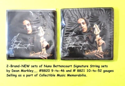 Cordas de guitarra elétrica Nuno Bettencourt, 2 conjuntos #8820 (9-46) e #8821 (10-52) - Imagem 1 de 4