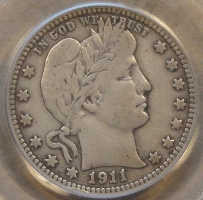 1911-D Barber Quarter 25c PCGS Certified VF20 - Image 1 of 4
