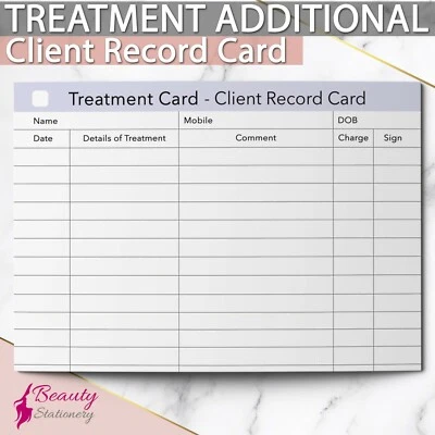 BEAUTY STATIONERY Scheda Registro Trattamento Clienti Aggiuntiva Consulenza Salone Massaggio Bellezza Spa A6