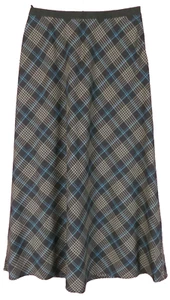 SK16204- LIZ CLAIBORNE Womens Polyester Maxi Flare Skirt Plaid Multicolor 8 MINT - Picture 1 of 7