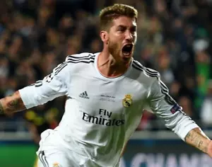 Maglia REAL MADRID Final Champions League 2014 SERGIO RAMOS 4 Atletico - Foto 1 di 9