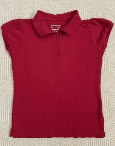 Arrow Red Collared Uniform Polo Shirt Short Sleeves Girls Size M 8/10 - Picture 1 of 5