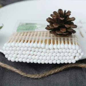 10/100pc Bamboo Cotton Swabs Double-head Wood Sticks S1Z8 Ears Disposable D5N9 - Picture 1 of 14