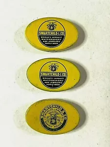 VINTAGE 1930s 3x Swartchild & Co Watchmaker and Jewelers Supply House Tins - Bild 1 von 4