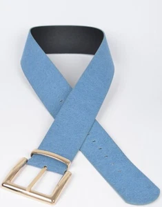 H&D Accessories Oversized Metal Buckle Denim Plus Size Waist Belt 3”x 51” - Picture 1 of 5