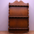 Vintage Wooden 18 Collectible Souvenir Spoon Holder Wall Display Rack 1960s