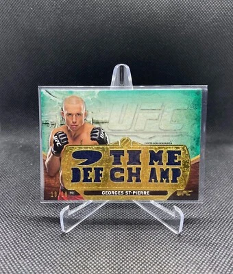 2014 Topps UFC Knockout Georges St-Pierre GSP Fighter Worn Relic #/18 SP Rare - Image 1 of 2