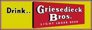Drink Griesedieck Bros. Beer NEW Sign 12x36" USA STEEL XL Size - 4 lbs - Picture 1 of 1