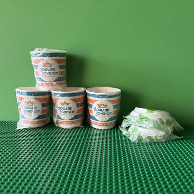 TAZAS DE CAFÉ DE PAPEL CON TAPAS HOWARD JOHNSON ANAHEIM ASPECTO RETRO SELLADAS Foto 1 de 4