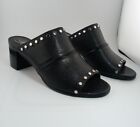 NEW Sz 7 Black Brighton Pretty Tough Tap Leather Studded Slides Sandals Shoes