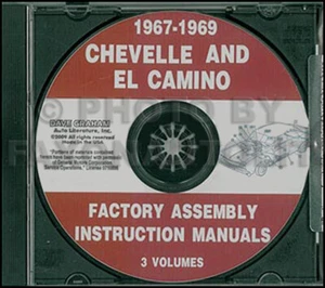1967 1968 1969 Chevelle Montaje Manual CD El Camino Malibu Ss Chevy Facotry - Imagen 1 de 1
