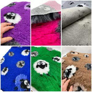 Hund Tierarzt Bettmatte Bettwäsche Tierarzt Vlies Pfotenband - Schaf Design Gummi Rücken - Bild 1 von 46