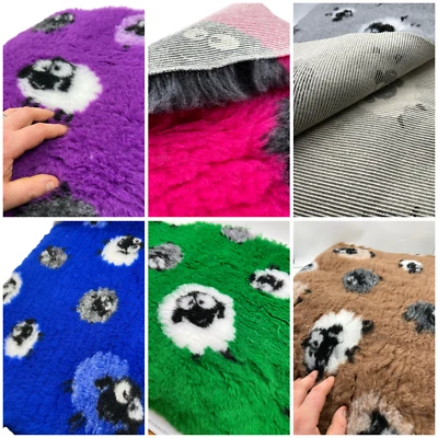 Dog Vet Bed Mat Bedding Veterinary Fleece Pawstrading - Sheep Design Rubber Back - Image 1 of 4