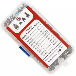 Juego de pulsadores microinterruptores - 180 unidades, varios tamaños, pulsadores versátiles - Imagen 1 de 10