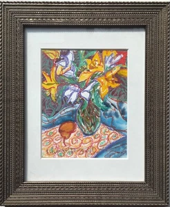 Pintura Original Mary Rhinelander McCarl Floral Bodegón Lirios Gloucester - Imagen 1 de 12