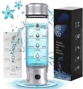 Hydrogen Water Bottle Generator,Portable Rechargeable Ionizer with Time Reminder - Picture 1 of 7