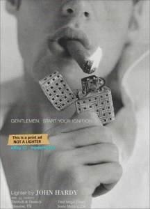 vintage JOHN HARDY Lighter 1-Page PRINT AD 1996 'gentlemen, start your ignition' - Picture 1 of 1