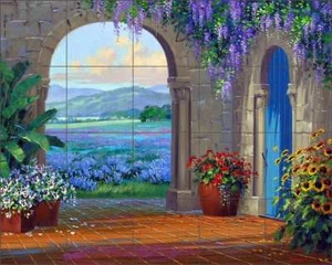 Hof Fliese Backsplash Senkarik Landschaft Kunst Keramik Wandbild MSA151 - Bild 1 von 5